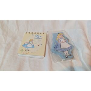 Disney Store Japan Memo Set, Alice in Wonderland Note Book and Memo Pad